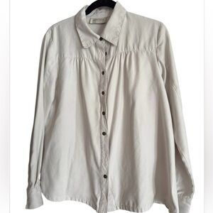 Lemon Grass Faux Suede Button Down Shirt